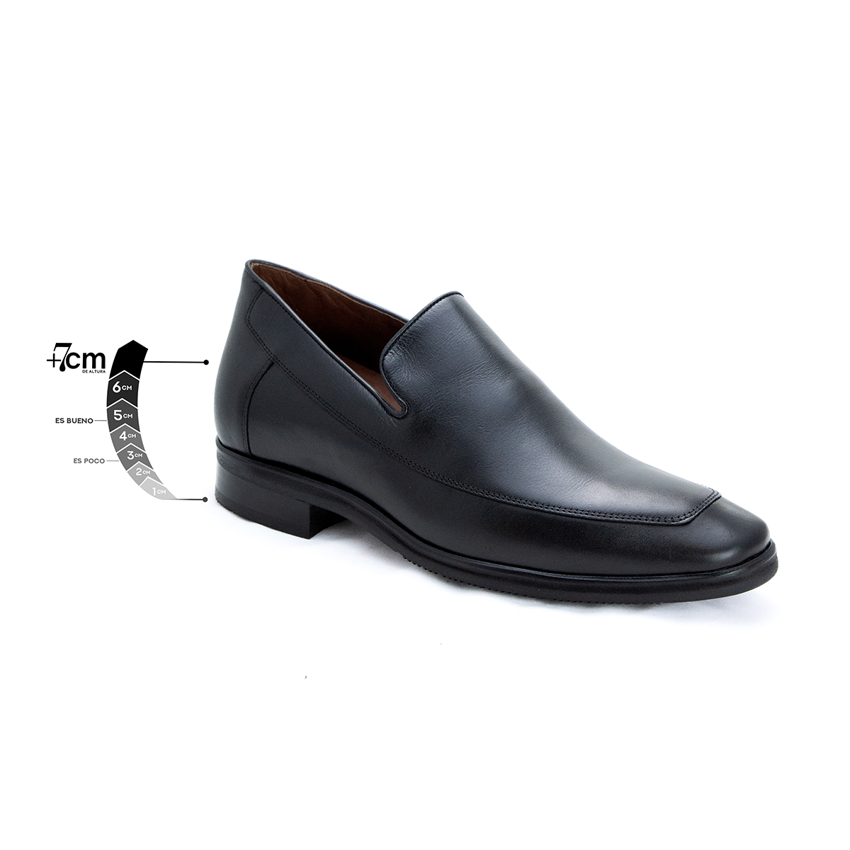 Max Denegri Mëxico - Zapatos de Vestir para hombre mocasín Negro 7cms de Altura New Castle