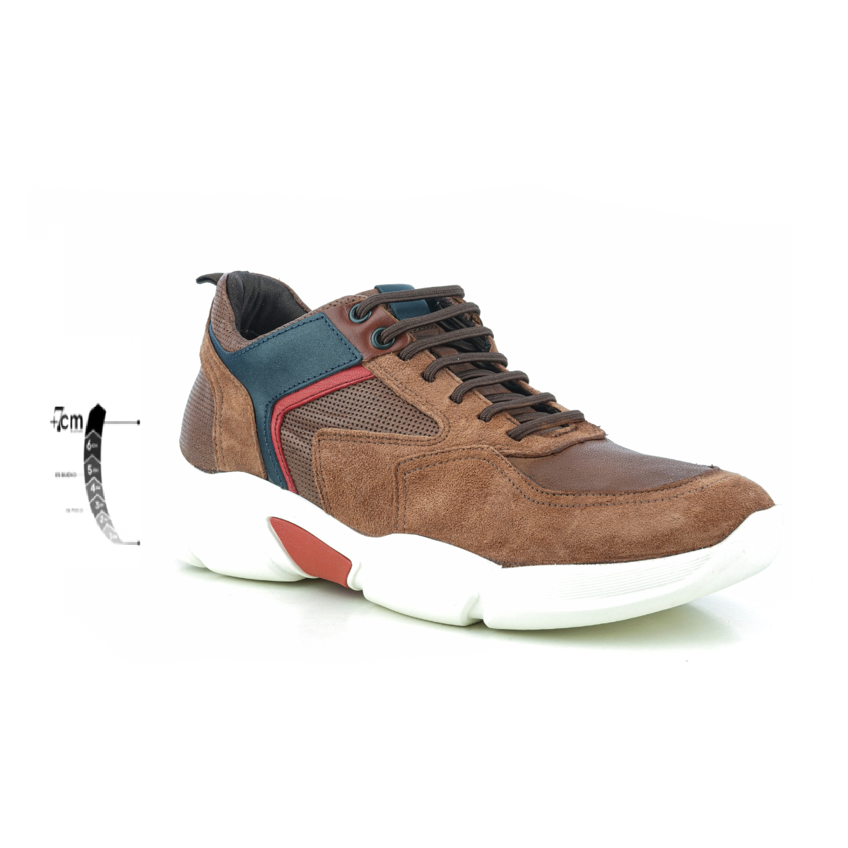 Max Denegri Mëxico - Tenis Casuales Café +7cm de Altura para hombre Grove