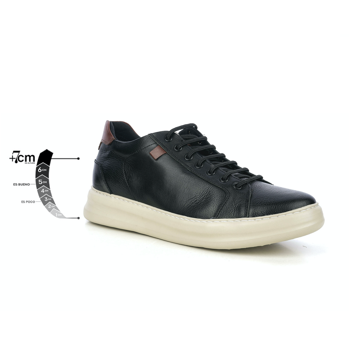 Max Denegri Mëxico - Tenis Casuales Negro +7cm de Altura para hombre Freeport