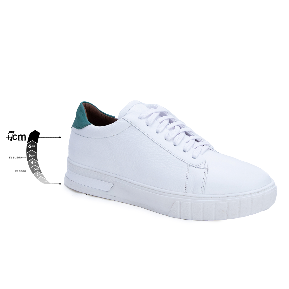 Max Denegri Mëxico - Tenis Casuales Blanco-Verde +7cm de Altura para hombre Houston