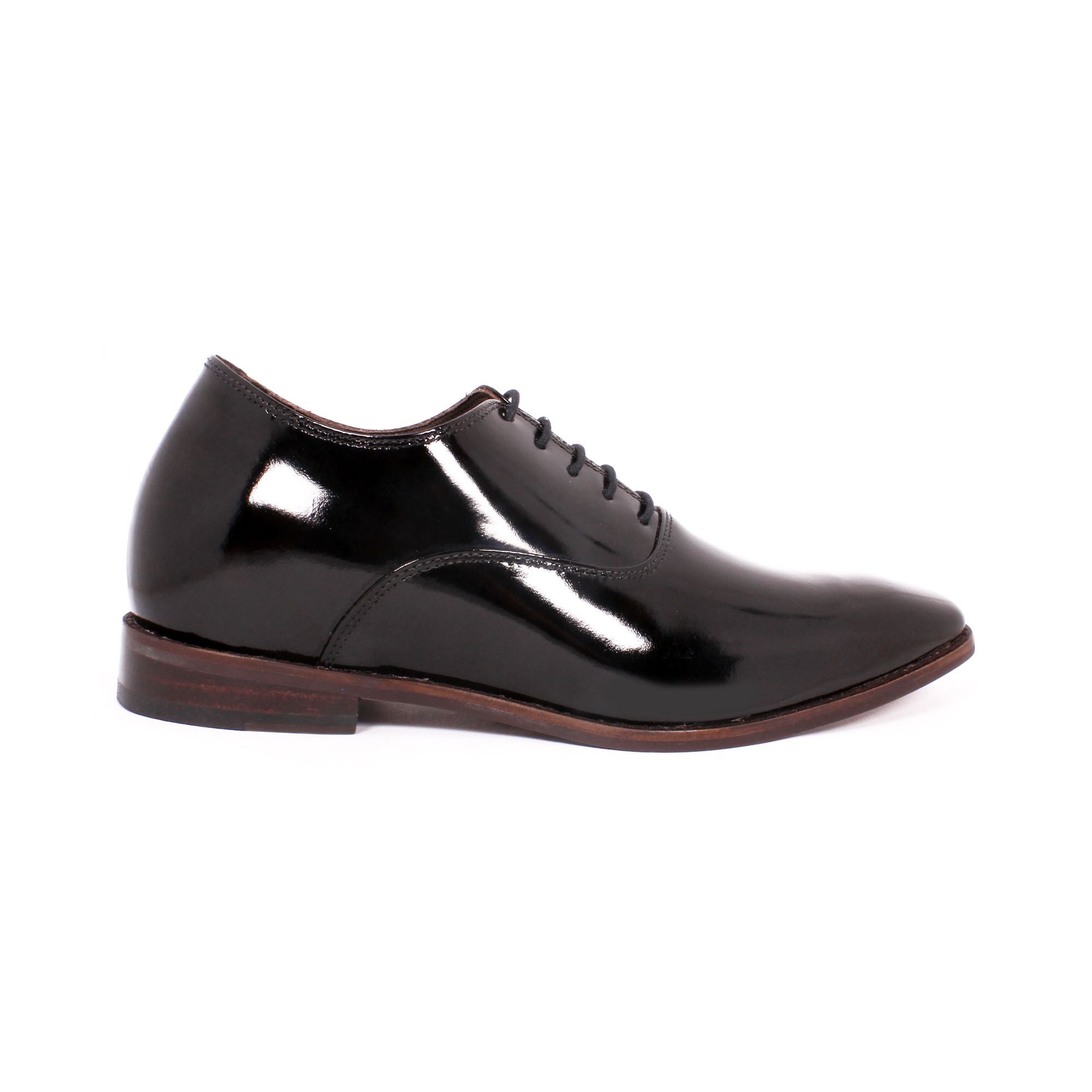 Max Denegri Mëxico - Zapatos de vestir para hombre Oxford Charol Negro 7cms de Altura Elegant