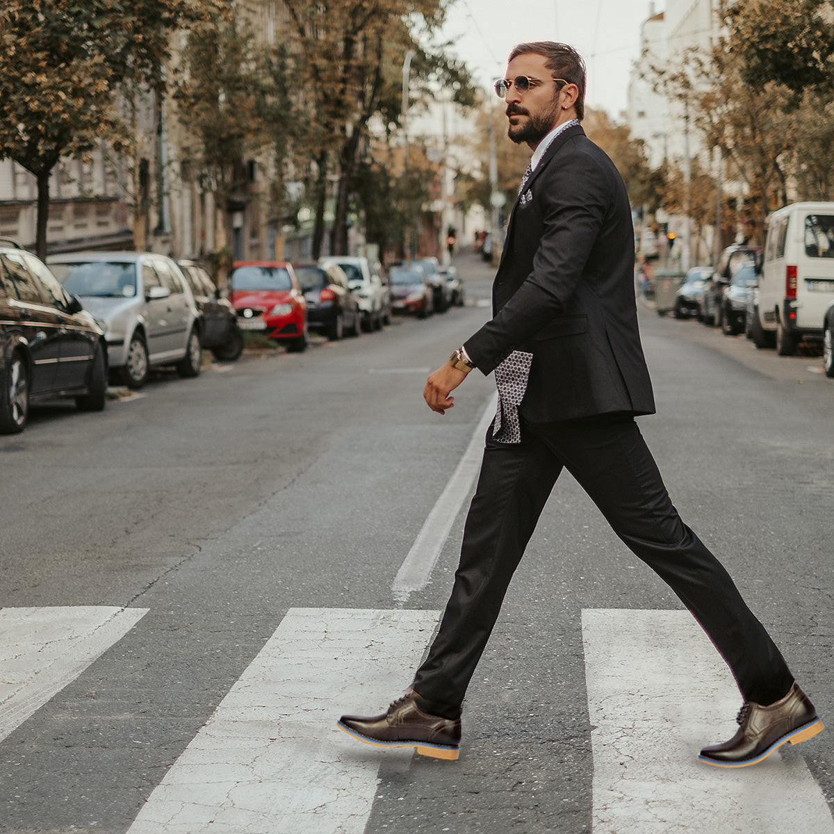 Max Denegri Mëxico - Zapatos casuales para hombre Derby Camel + 7cms de altura Logan