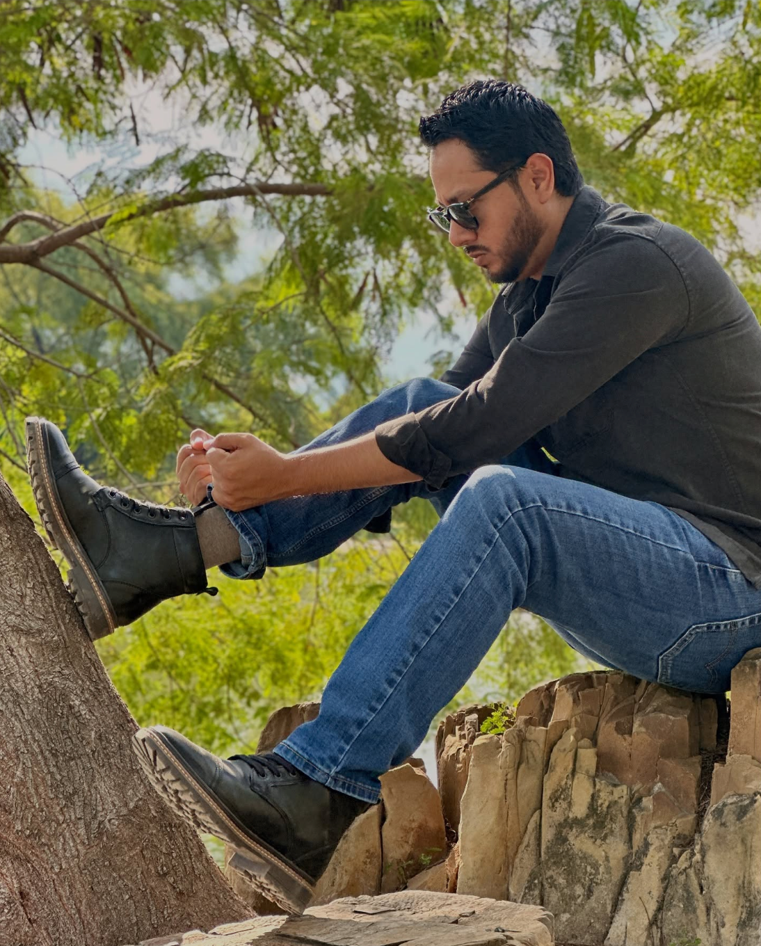 Botas Casuales para hombre Climber Negro para aumentar estatura