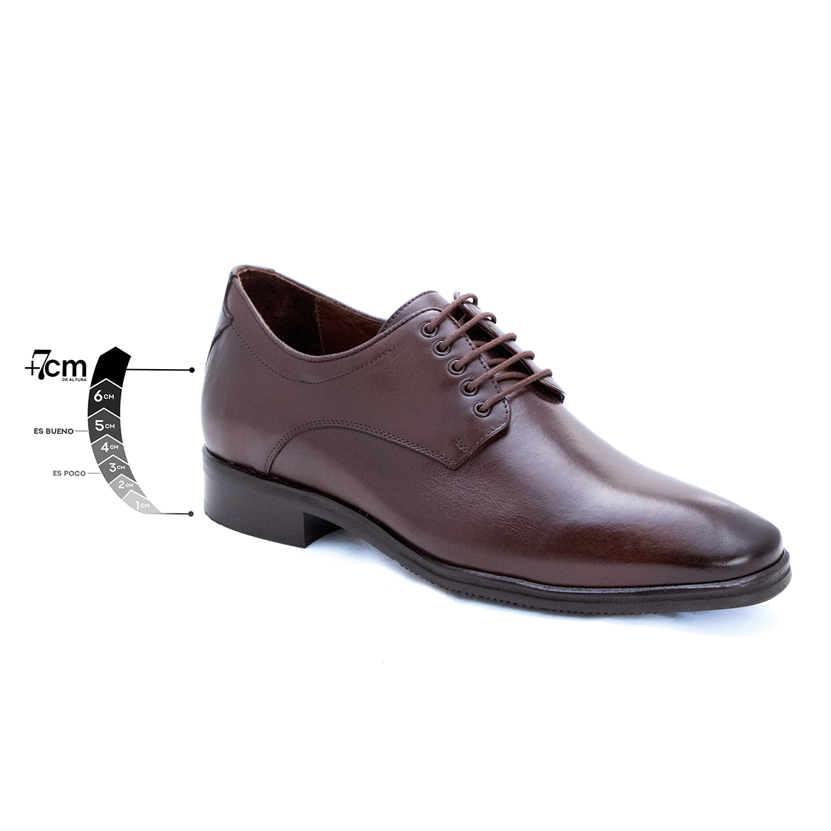 Max Denegri Mëxico - Zapatos de Vestir para hombre derby Café 7cms de Altura Bristol