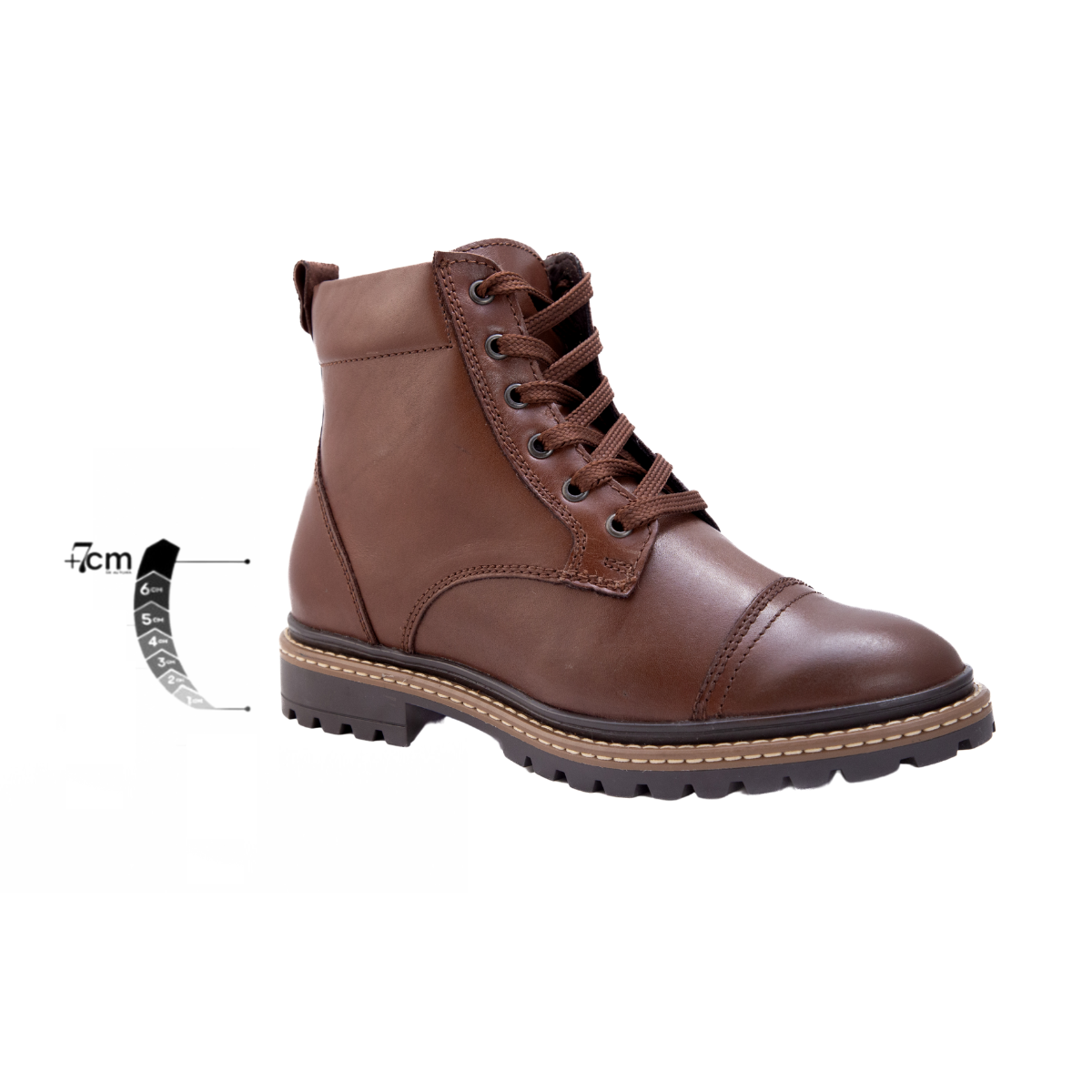 Botas Casuales para hombre Climber Café para aumentar estatura