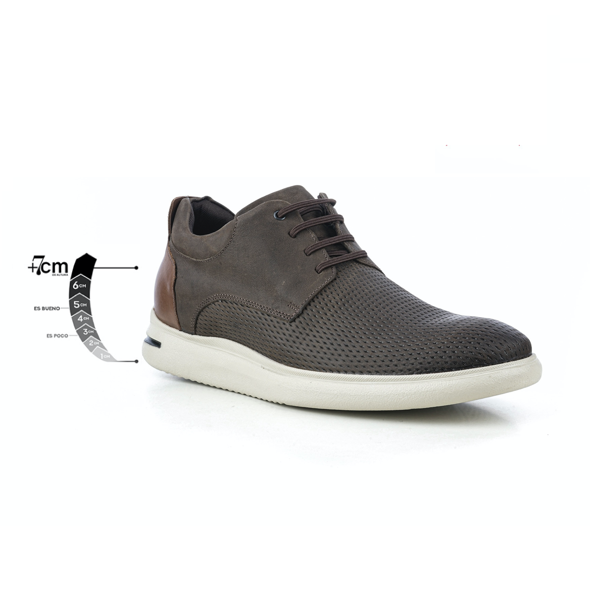Max Denegri Mëxico - Zapatos casuales para hombre Derby Café + 7cms de altura Logan