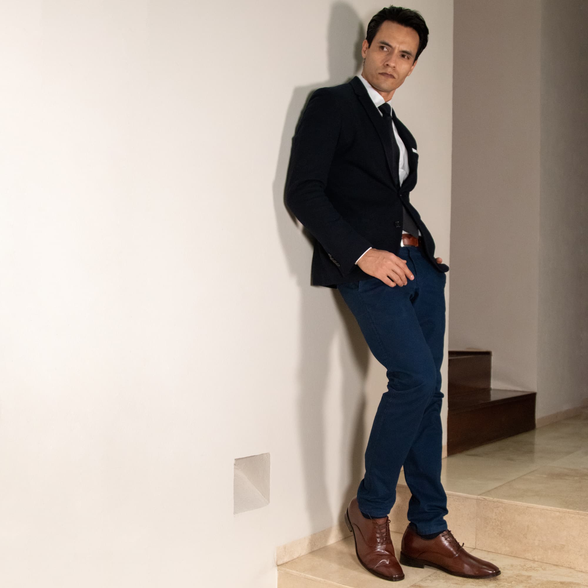 Max Denegri Mëxico - Zapatos de vestir para hombre Oxford Café 7cms de altura Elegant